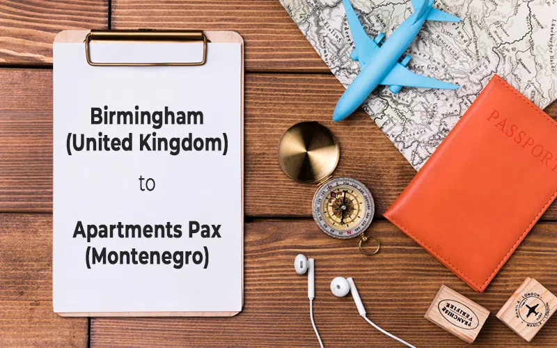 Transportation routes from Birmingham (United Kingdom) to Apartments Pax Herceg Novi